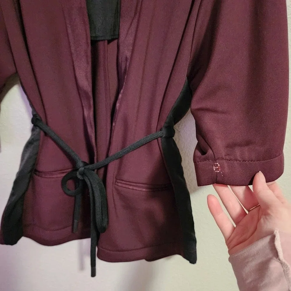 SCOTCH & SODA Amsterdams Blauw Burgundy Kimono Cardigan‎ Jacket Size L
